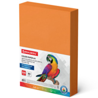 Цветная бумага для принтера Brauberg интенсив оранжевая, А4, 500 листов, 80 г/м2